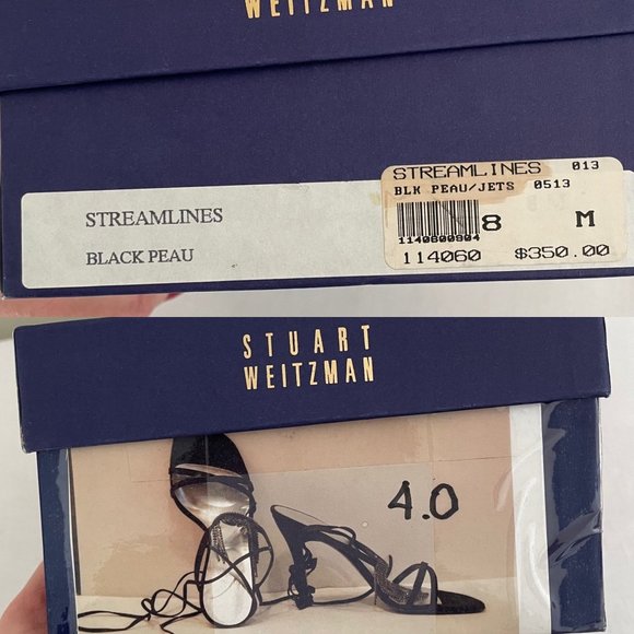 Stuart Weitzman Streamlines Womens Strappy Heels sz 8 Shoes w/Rhinestone Tassels - Picture 16 of 16